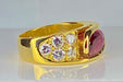 Bague 58 Bague or jaune rubis 2,25 carats et 10 diamants 58 Facettes AB412