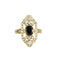 Bague 52 Bague en or jaune, or blanc, diamants et saphir 58 Facettes B240714