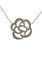 Collier Collier en or blanc et diamants motif pétale de rose 58 Facettes