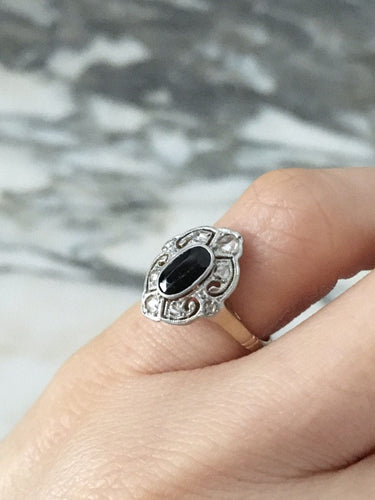 Bague 46 Bague Belle Époque en or jaune 18K et platine 58 Facettes