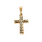 Pendentif Pendentif croix or jaune et gris et diamants 58 Facettes EL005