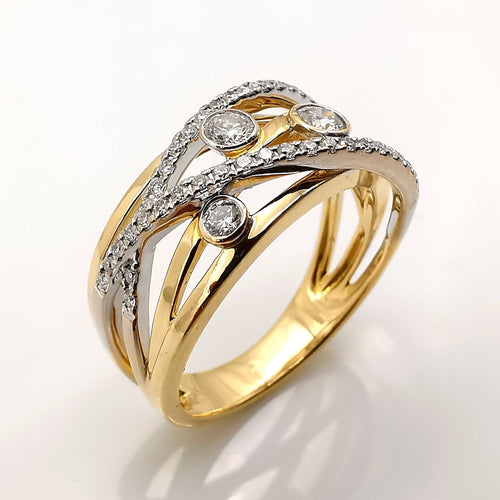 Bague 58 Bague or jaune et diamants 58 Facettes