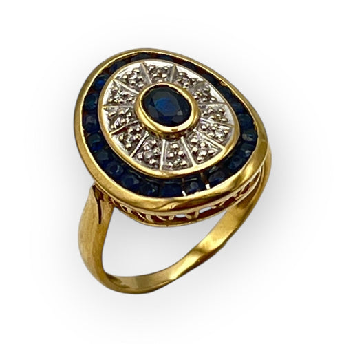 Bague 51 Bague or blanc, or jaune, saphirs et diamants 58 Facettes 149060349