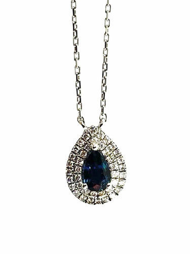Collier Collier or blanc saphir et diamants 0,70 ct 58 Facettes 1551