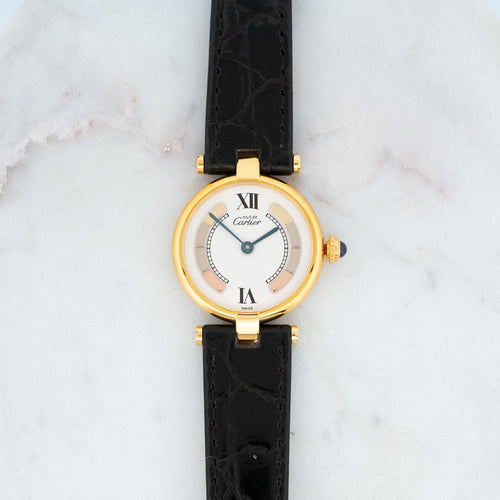 Montre Cartier Must Vendôme - Ivory trinity dial - SM 58 Facettes