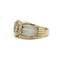 Bague 52 Bague jonc or jaune 750 Crystal de roche et diamants 58 Facettes SA005