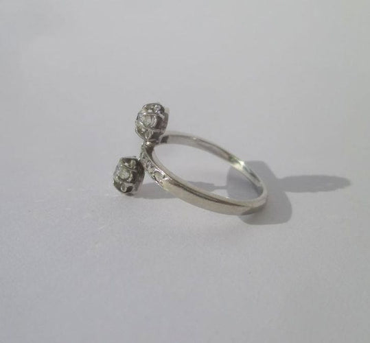Bague 50 Bague Toi et Moi Belle Époque or blanc, platine, diamants 58 Facettes