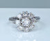 Bague 53 Bague marguerite en or blanc sertie de 9 diamants 58 Facettes AB378