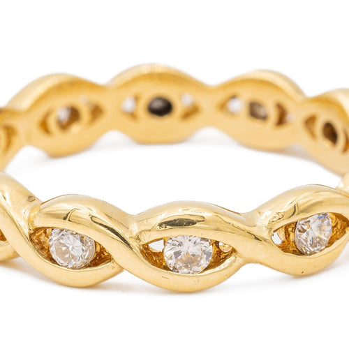 Bague 58 Bague Alliance américaine Or jaune Diamant 58 Facettes 2270805CN