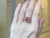 Bague 51 Bague ancienne Art Déco 1930 platine diamants corail 58 Facettes