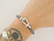 Bracelet bracelet FRED force 10 gm 0b0005 manille en or blanc 18k 2 cordons 58 Facettes 271113