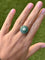 Bague 54 Bague de style Art déco en platine ornée de diamants, d'émeraudes et de saphirs 58 Facettes