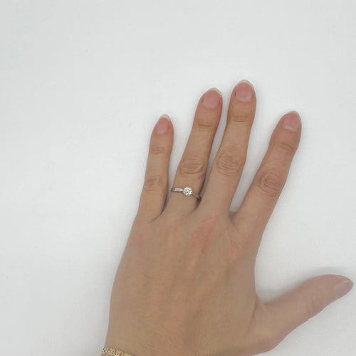 Solitaire or blanc et diamant