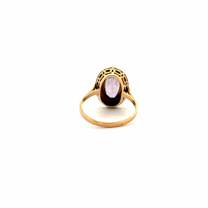 Bague 57 Bague Cabochon Or Jaune 18 k & Améthyste 58 Facettes 46-GS37237