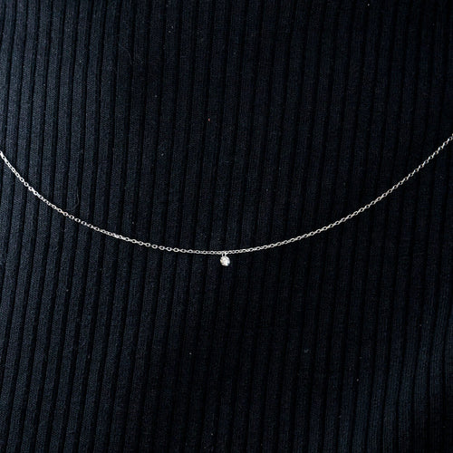 Collier COLLIER OR BLANC 1 DIAMANT O,O7ct 58 Facettes M8927