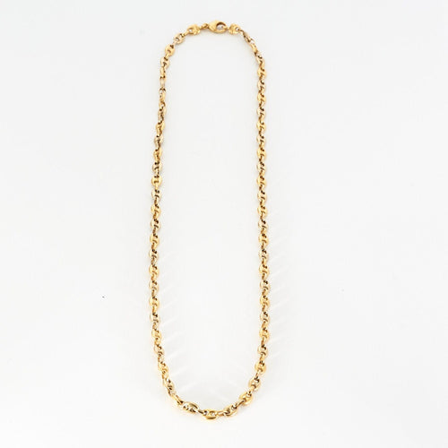 Collier Chaine Grains de café bicolore en or 18K 58 Facettes
