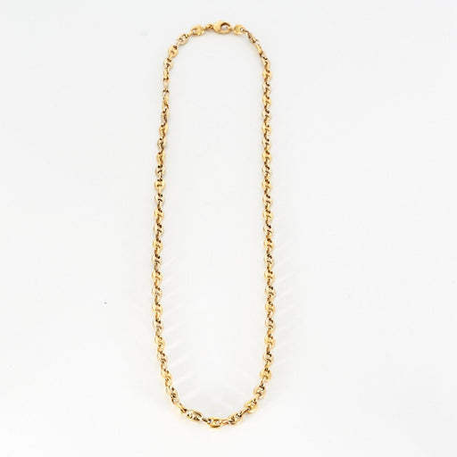 Two-tone coffee bean chain necklace in 18K gold 58 Facettes