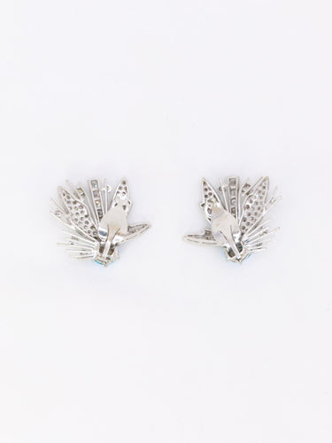 Boucles d'oreilles Boucles d'oreilles pendantes turquoises diamants 58 Facettes 1118.2