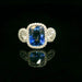 Bague 3.06 Carats Sapphire and diamond ring 58 Facettes