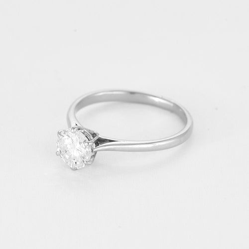 Bague 54 Bague Solitaire  en or blanc et diamant 58 Facettes RAM3248