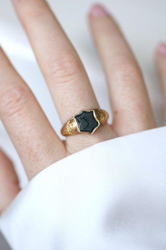 60 Chevalière Ancienne Intaille Jaspe Sanguin Or Jaune 58 Facettes