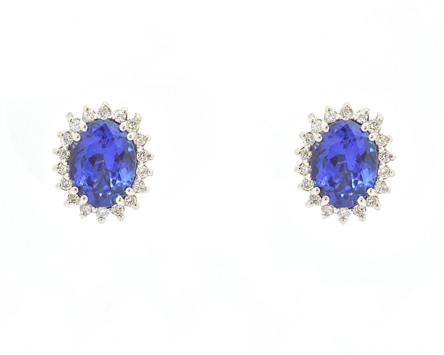 Boucles d'oreilles Boucles d'oreilles avec tanzanite de 2,77 carats 58 Facettes