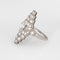 Bague 49 Bague de cocktail vintage Art déco en diamants, platine, navette, fine 58 Facettes G14077