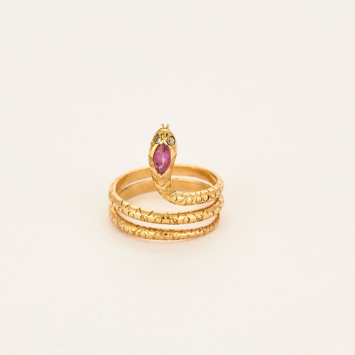 Bague Serpent Marquise Rose