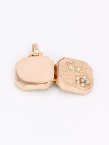 Pendentif Pendentif Art Nouveau porte photo or rose perles fines 58 Facettes 1140.2