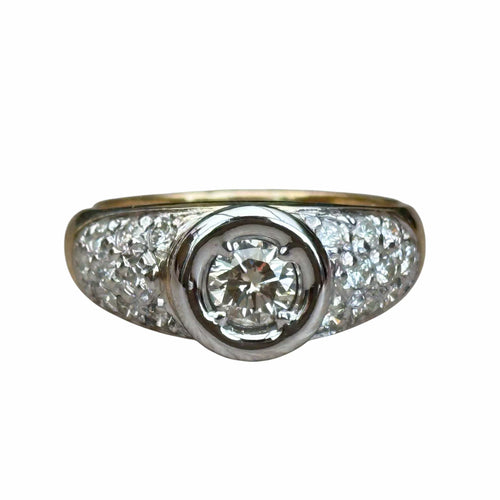 Bague 56 Solitaire illusion en or blanc serti de diamants 58 Facettes 296