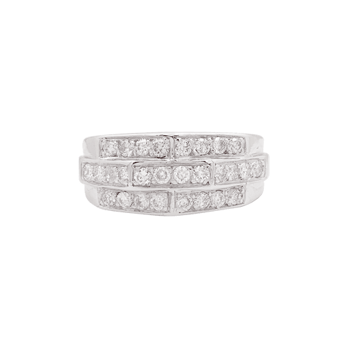 Bague 53.5 Bague vintage or blanc et diamants. 58 Facettes 34256