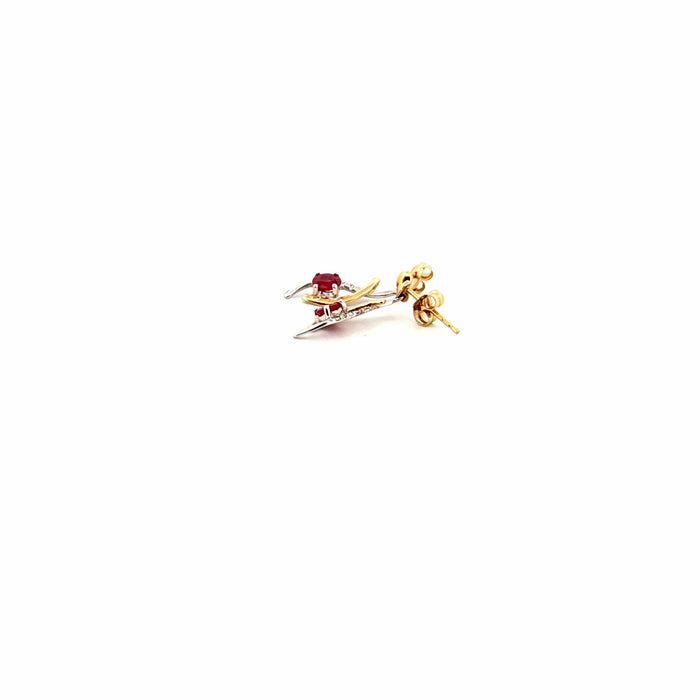 Boucles d'oreilles Boucle d'oreilles Or Jaune  18 k & Rubis 58 Facettes F2BO-GS34813-2