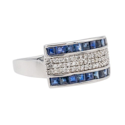 Bague 57 Bague Or blanc Saphir 58 Facettes 3646128CN