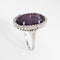 Bague Bague cocktail vintage en or blanc 18 carats, ornée d'une améthyste et de diamants, taille 5,25, style milieu du siècle. 58 Facettes G13978