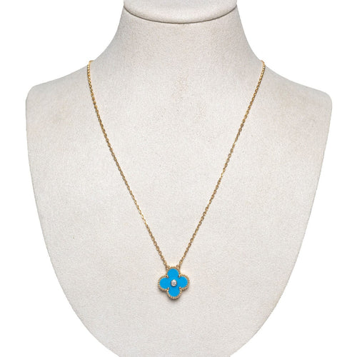 Pendentif Van Cleef & Arpels - Pendentif Alhambra Porcelaine de Sèvres Bleue 58 Facettes 2.19285