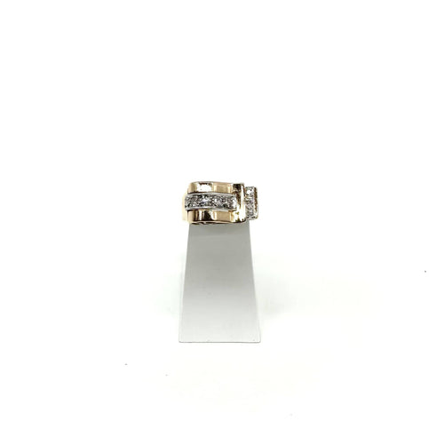 Bague 52 Bague tank platine, or rose et diamants 58 Facettes Z1351810