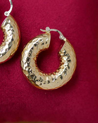 Boucles d'oreilles Paire de Créoles Epaisse en Or Jaune 58 Facettes A11623