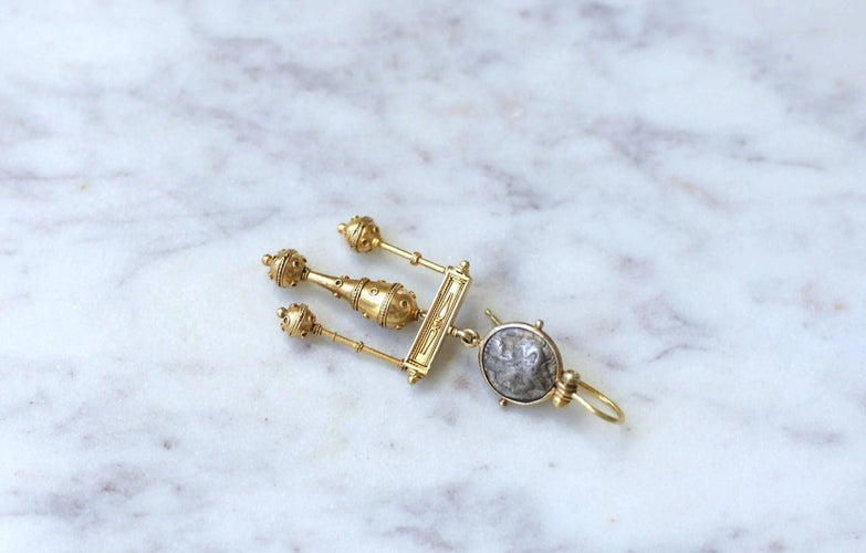 Boucles d'oreilles Mono boucle d'oreille néo étrusque or 58 Facettes