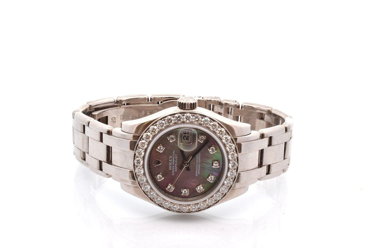 Montre Montre Rolex Pearlmaster diamants en or 18k 58 Facettes 27802dv