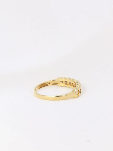 Bague 54 Demi-Alliance américaine en or jaune et diamants 0,18 ct 58 Facettes J103