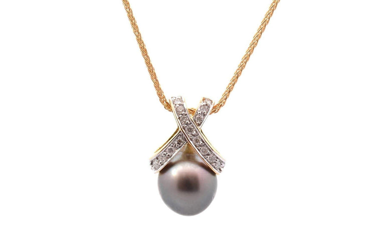 Pendentif Pendentif perle de culture et diamants en or 58 Facettes 27778