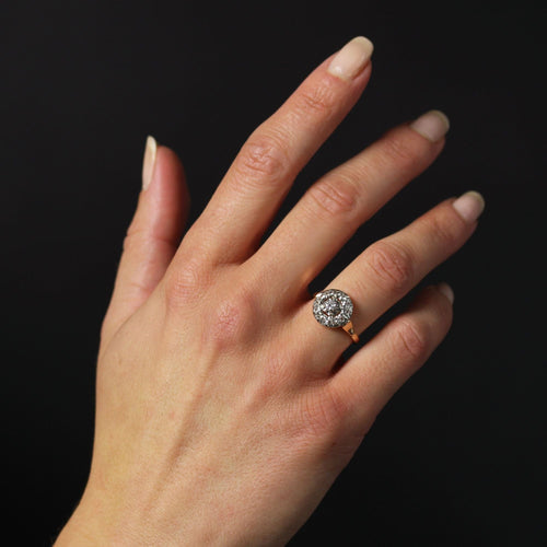 Bague 54 Bague ancienne diamants ronde 58 Facettes 24-273