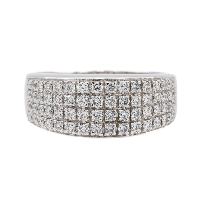 Bague 52 Bague Jonc Or blanc Diamant 58 Facettes 3046732CN