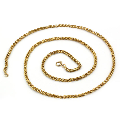 Collier Chaîne Or Jaune - Maille Epi Blé Vintage torsadée lisse 58 Facettes 250426R
