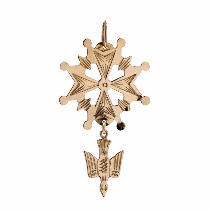 Pendentif Croix huguenote or jaune 58 Facettes CVP143