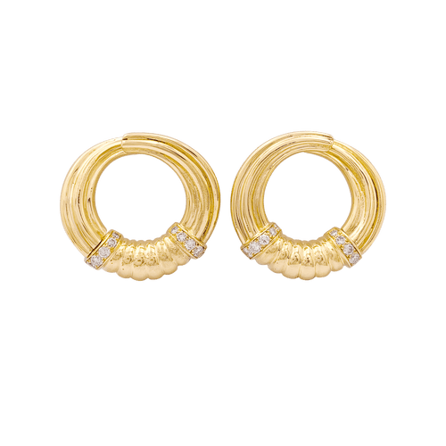 Boucles d'oreilles Boucles d'oreilles vintage or, diamants. 58 Facettes 34212