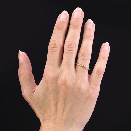 Bague 54 Alliance double or jaune ciselé 58 Facettes 25-145