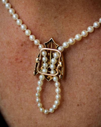 Collier Coulant de Sautoir ou Pendentif en Or jaune, Rubis et Perles 58 Facettes A11577