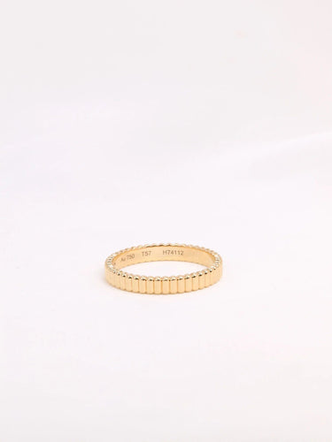 Bague 57 BOUCHERON Alliance Grosgrain or jaune godronné 58 Facettes J319