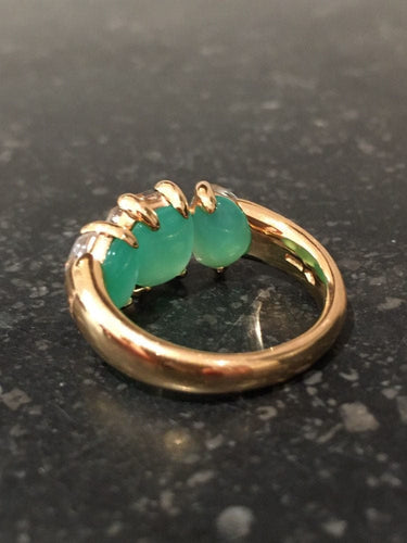 Bague 50.5 Pomellato - Bague Capri en or jaune 18k et chrysoprase 58 Facettes
